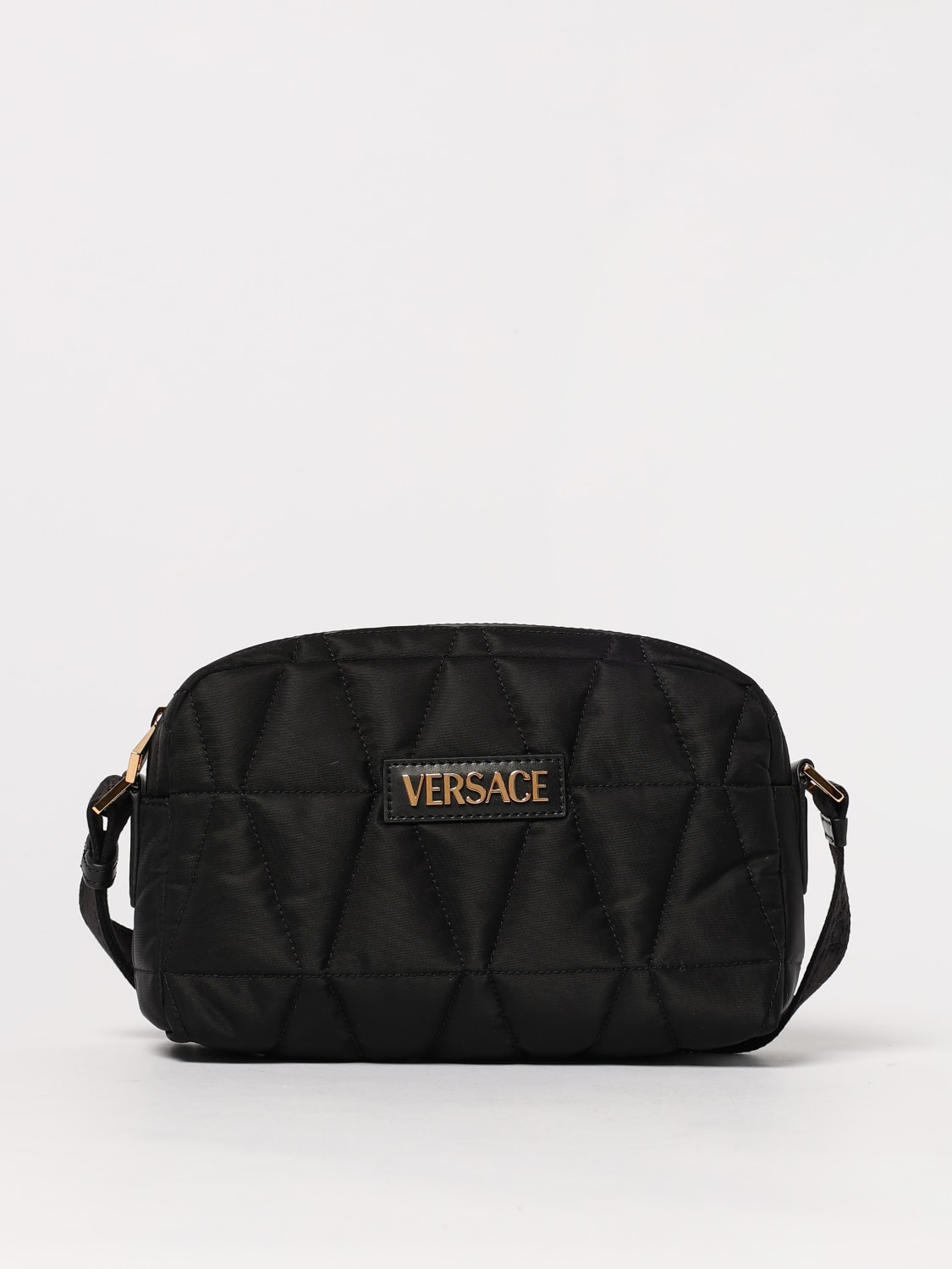 ショルダーバッグ VERSACE Men Shoulder Bags 1018352 1A13686 1B00V Black Versace Myth Quilted Messenger Bag Black,Gold | VERSACE US