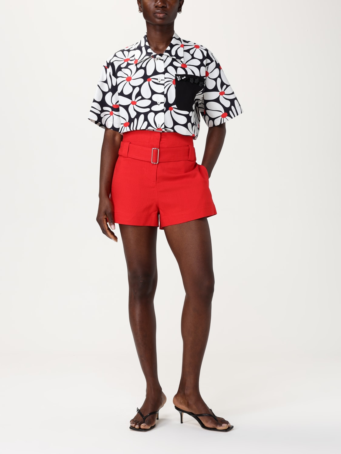 MSGM SHORT: Short femme MSGM, Rouge - Img 2