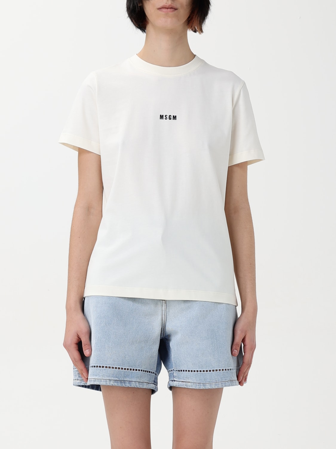 MSGM T-SHIRT: T-shirt woman MSGM, Ivory - Img 1