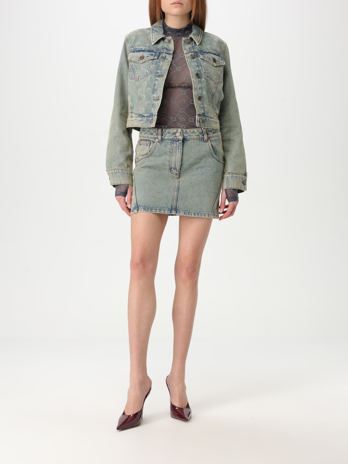 【MARINE SERRE】 Skirt woman  ロゴスカート Marine Serre Logo print skirt | julianfashion | REVERSIBLE