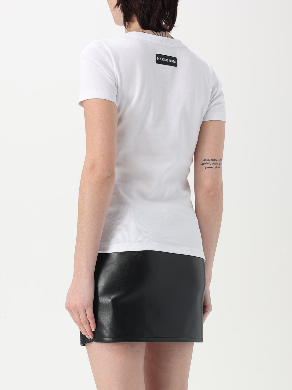 Marine Serre｜ (WTT012ACJER0008 BK99) MARINE SERRE: T-shirt woman - White | Marine Serre t-shirt