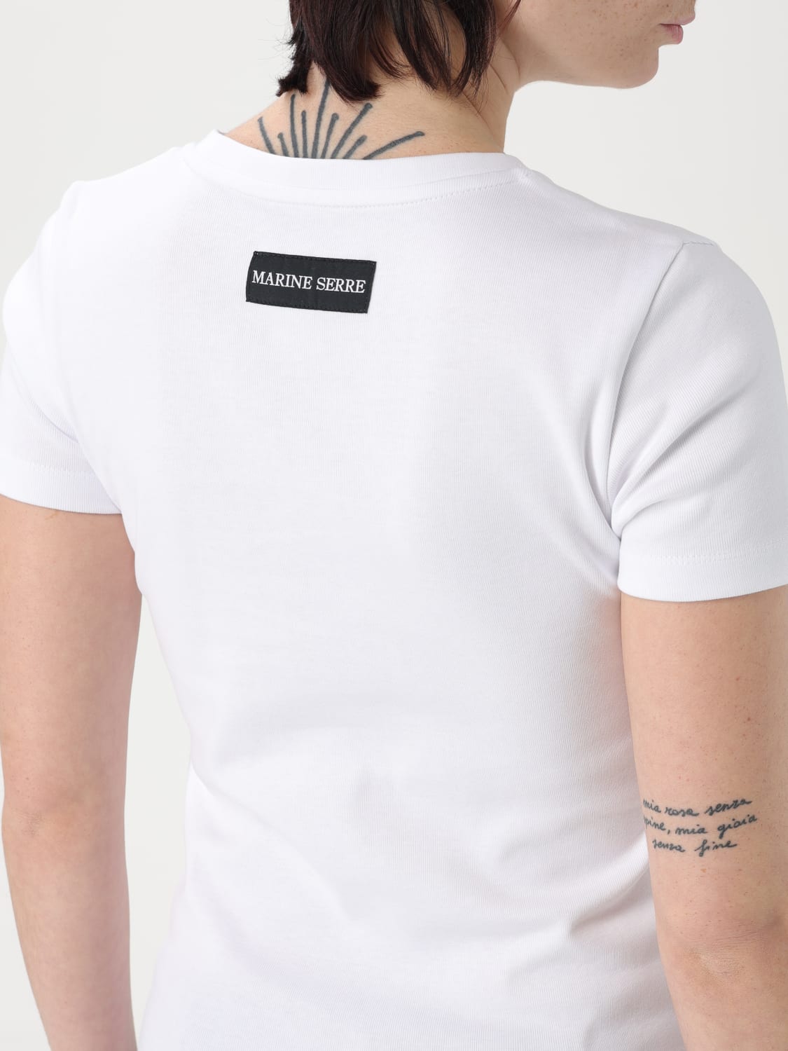 MARINE SERRE: T-shirt woman - White | Marine Serre t-shirt