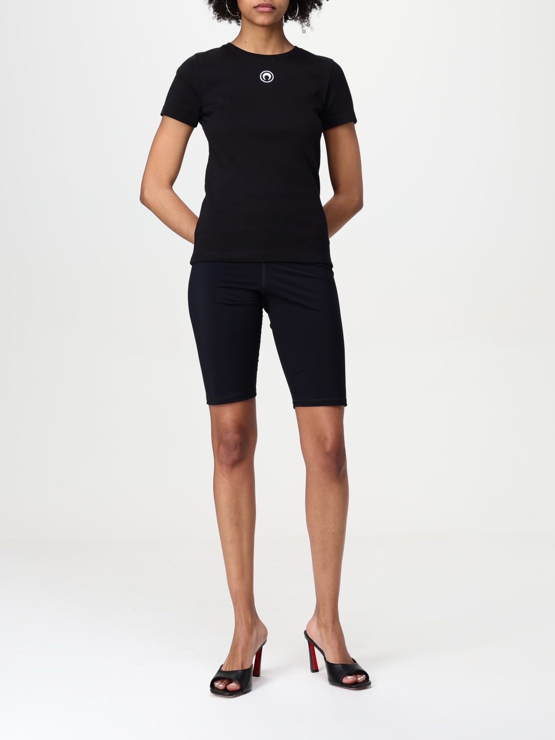 Marine Serre| (WTT012ACJER0008 BK99) MARINE SERRE: T-shirt woman - Black | Marine Serre t-shirt