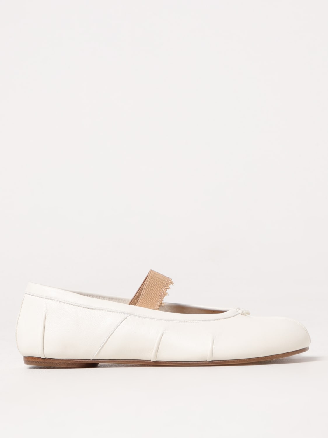 MAISON MARGIELA BALLERINE: Ballerina Tabi Maison Margiela in pelle , Avorio - Img 1