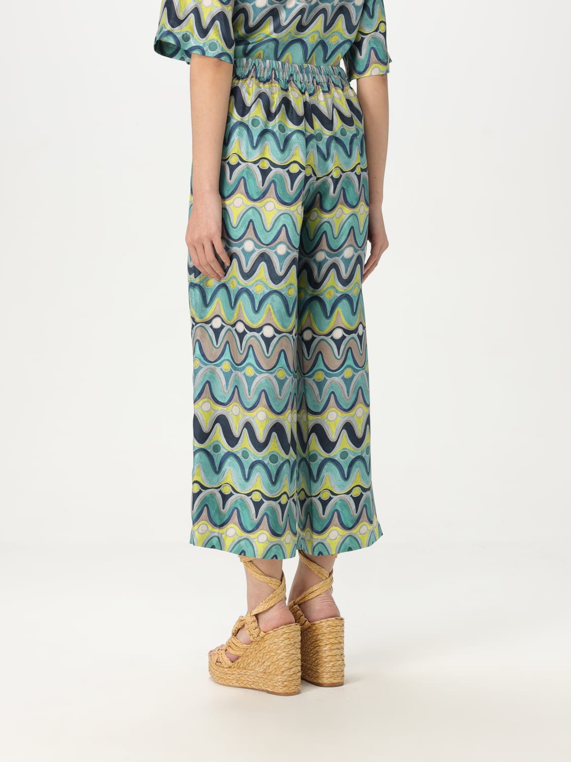 パンツ MALIPARMI Woman Pants Green JH720031027 D6069 MALIPARMI: Pants woman - Green | Maliparmi pants JH720031027