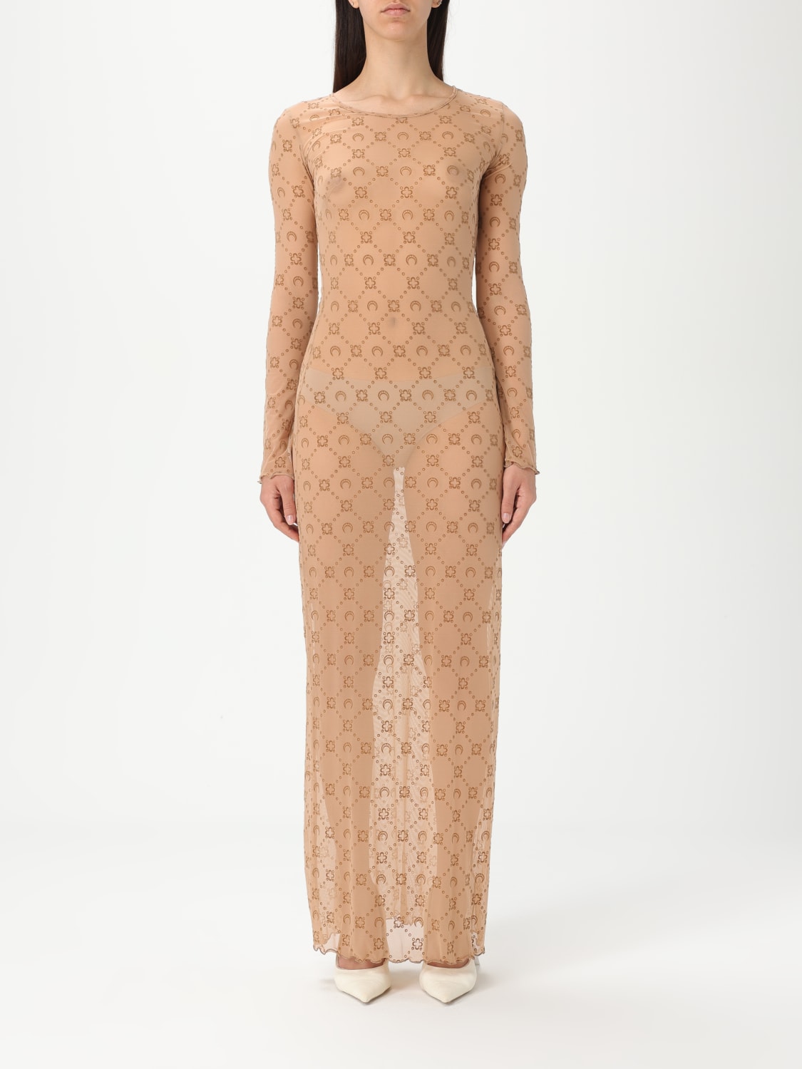 ワンピース MARINE SERRE Woman Dress Beige WDR297BCJER0005 BG60 MARINE SERRE: Dress woman - Beige | Marine Serre dress