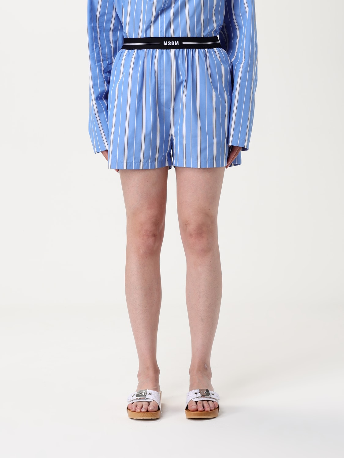 MSGM SHORTS: Shorts damen MSGM, Blau - Img 1