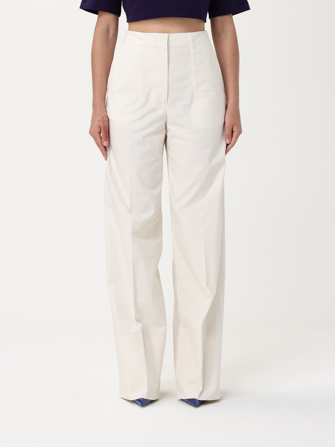 パンツ MSGM Woman Pants Cream 3841MDP06257126 02 MSGM: Pants woman - Cream | MSGM pants 3841MDP06257126