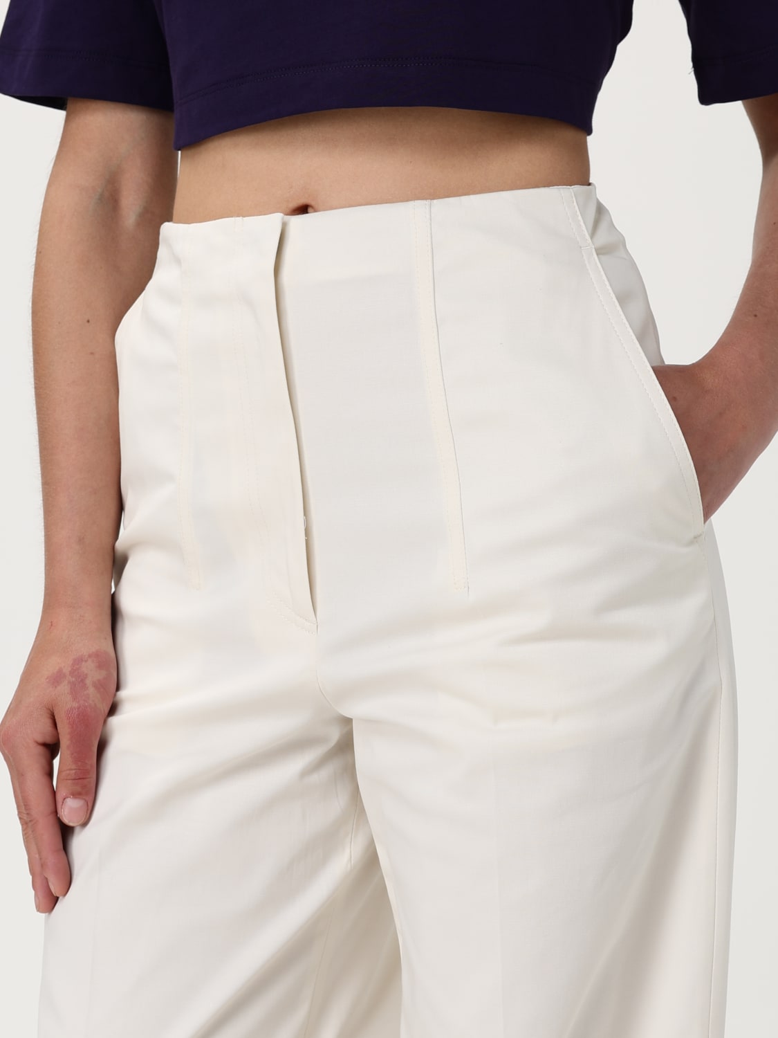 パンツ MSGM Woman Pants Cream 3841MDP06257126 02 MSGM: Pants woman - Cream | MSGM pants 3841MDP06257126