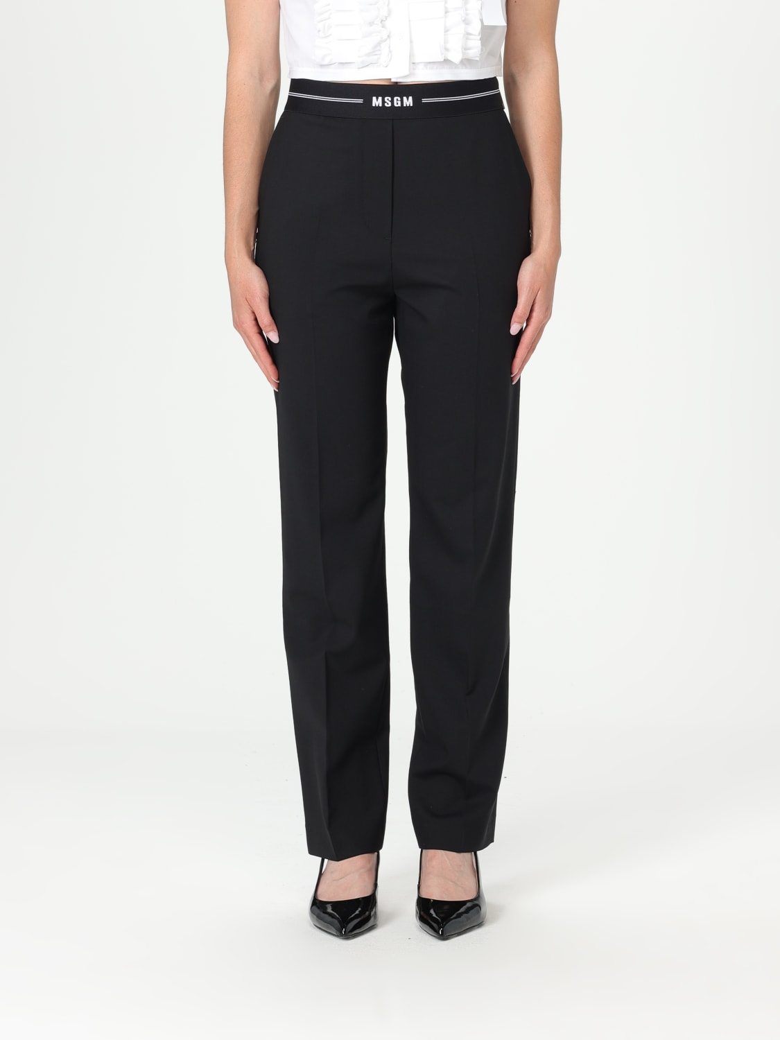 パンツ MSGM Woman Pants Black 3841MDP03257127 99 MSGM: Pants woman - Black | MSGM pants 3841MDP13257127