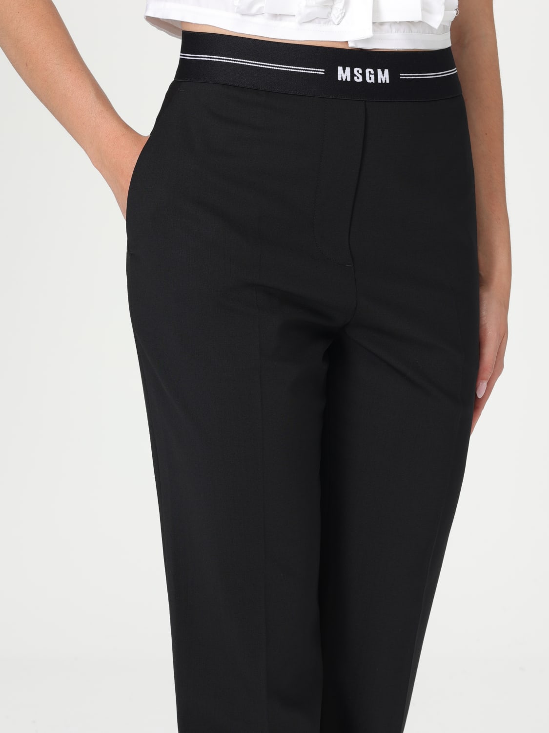 パンツ MSGM Woman Pants Black 3841MDP13257127 99 MSGM: Pants woman - Black | MSGM pants 3841MDP13257127