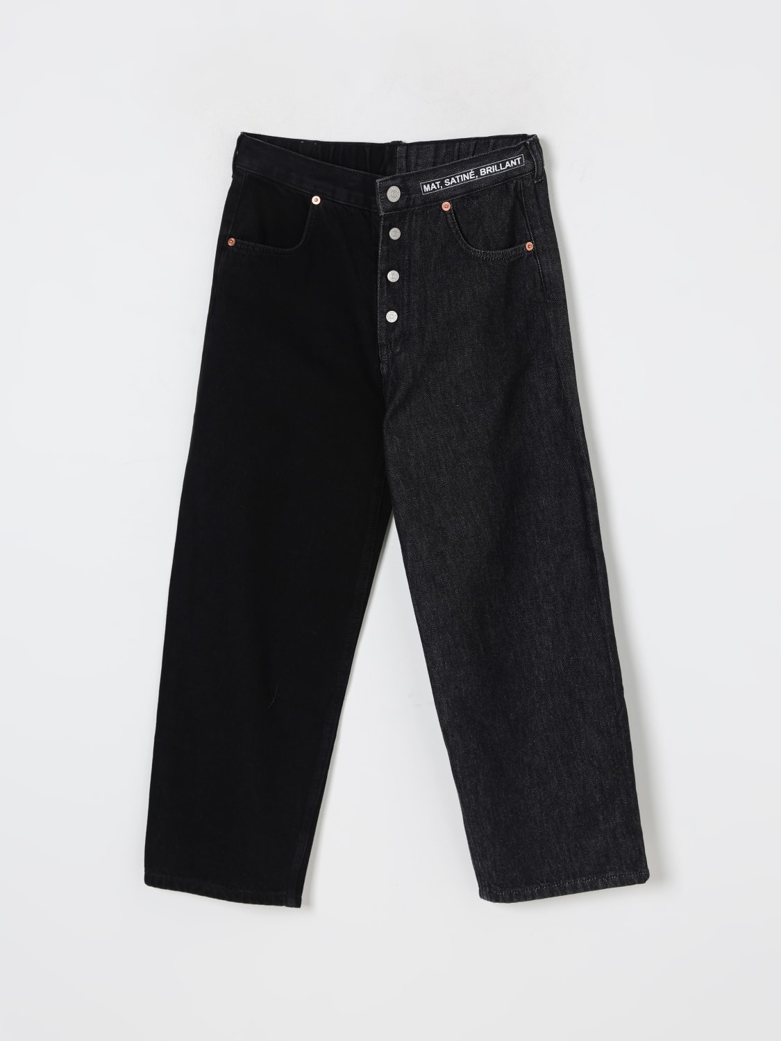 MM6 MAISON MARGIELA JEANS: Jeans bicolore Mm6 Maison Margiela, Nero - Img 1