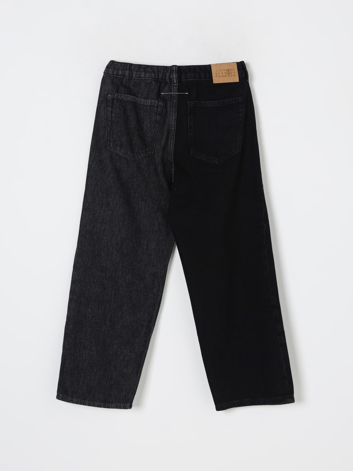 MM6 MAISON MARGIELA JEANS: Jeans bicolore Mm6 Maison Margiela, Nero - Img 2