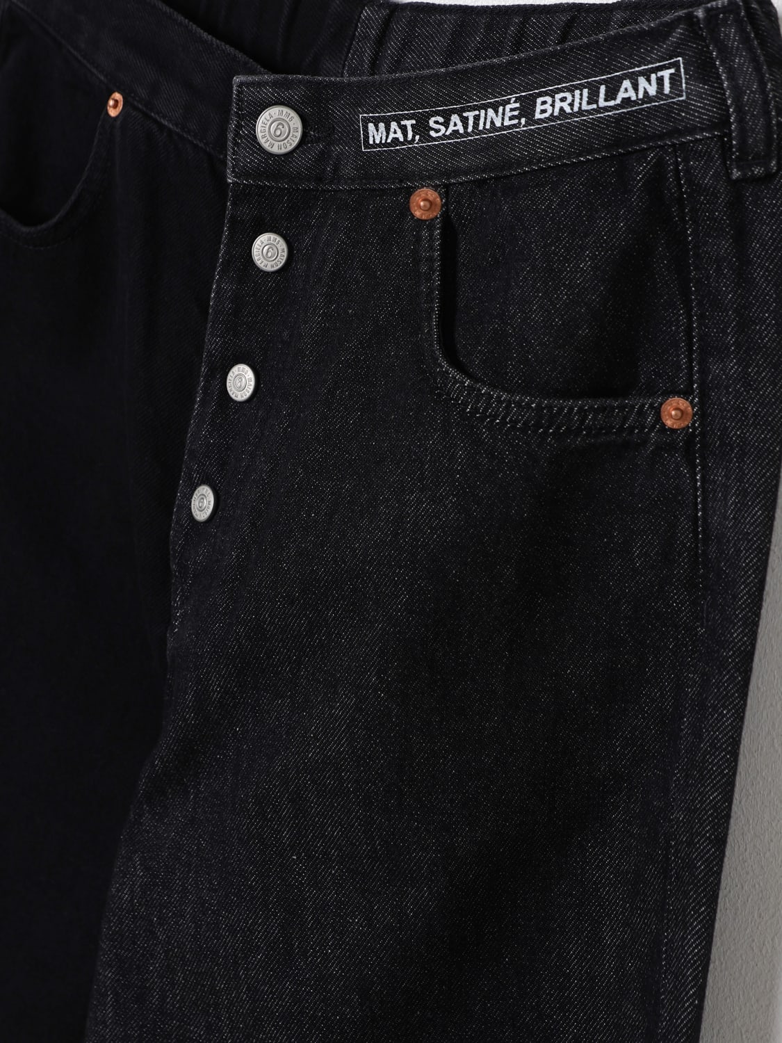 MM6 MAISON MARGIELA JEANS: Jeans bicolore Mm6 Maison Margiela, Nero - Img 3