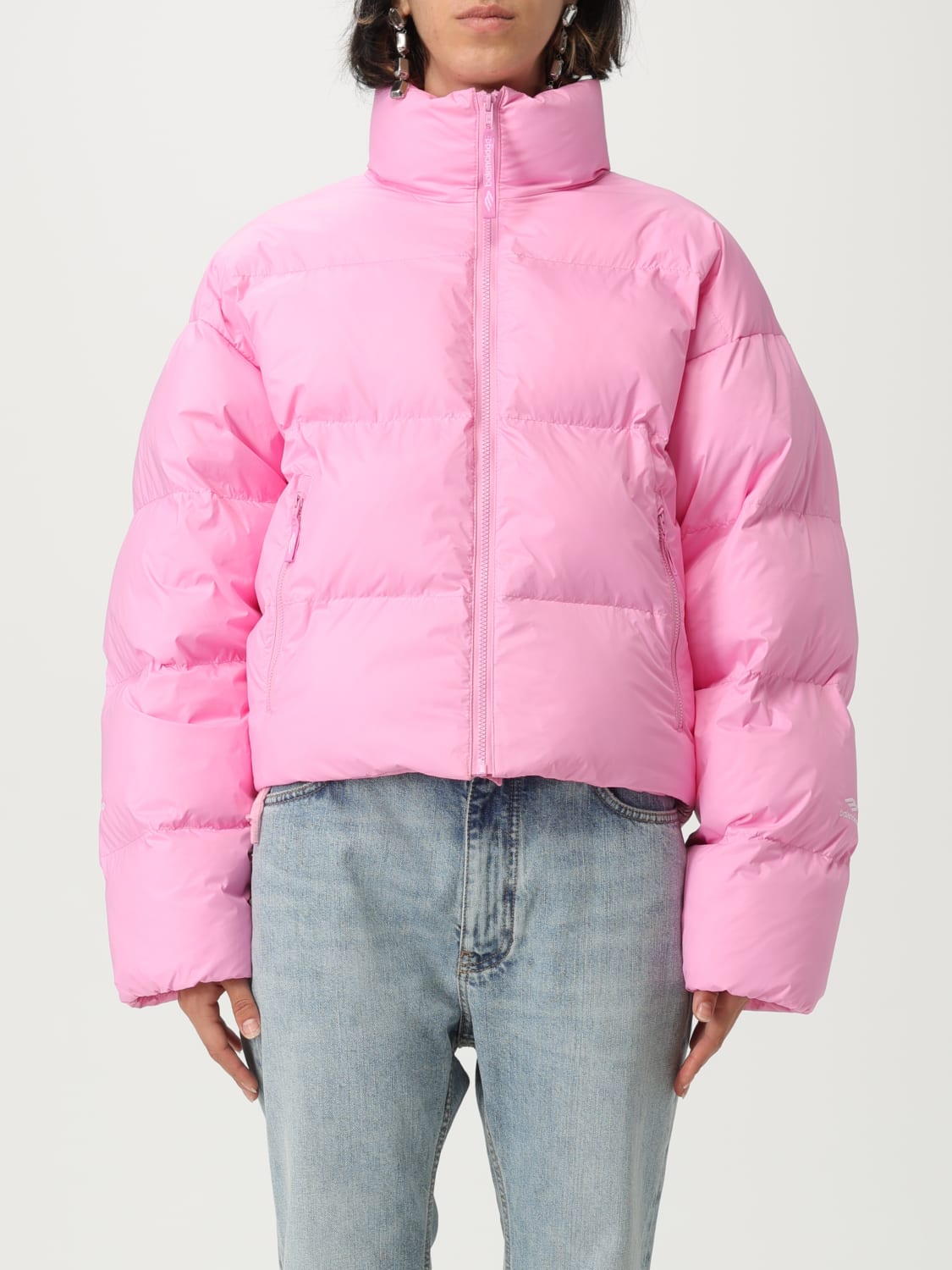 ダウンジャケット・コート BALENCIAGA Pink nylon padded jacket (809489TNO12 5630) BALENCIAGA: Piumino corto in nylon - Rosa | Giacca