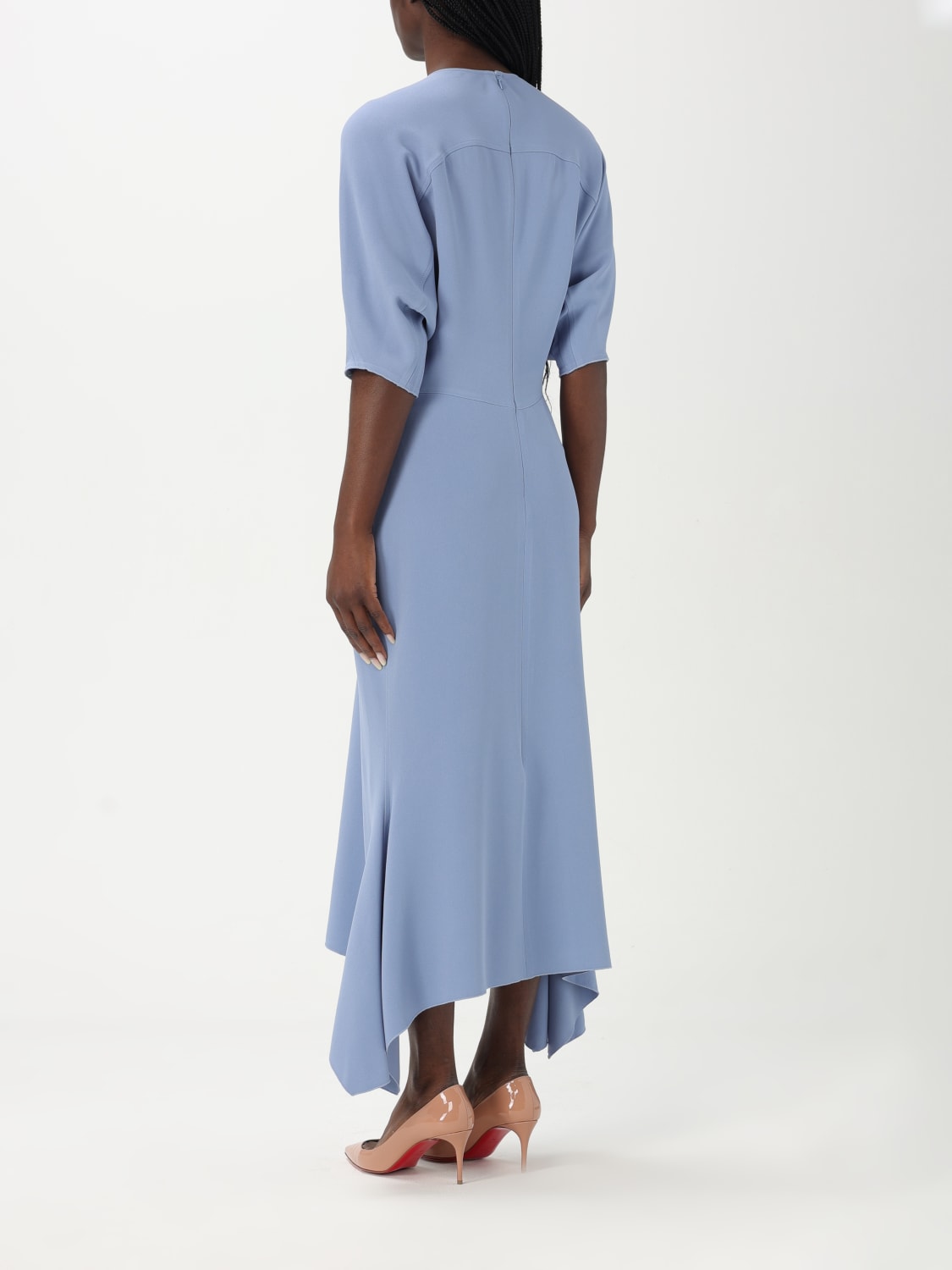 ワンピース VICTORIA BECKHAM Woman Dress Blue 1125WDR006143B 8283 Victoria Beckham Peacock colour midi dress with hooded