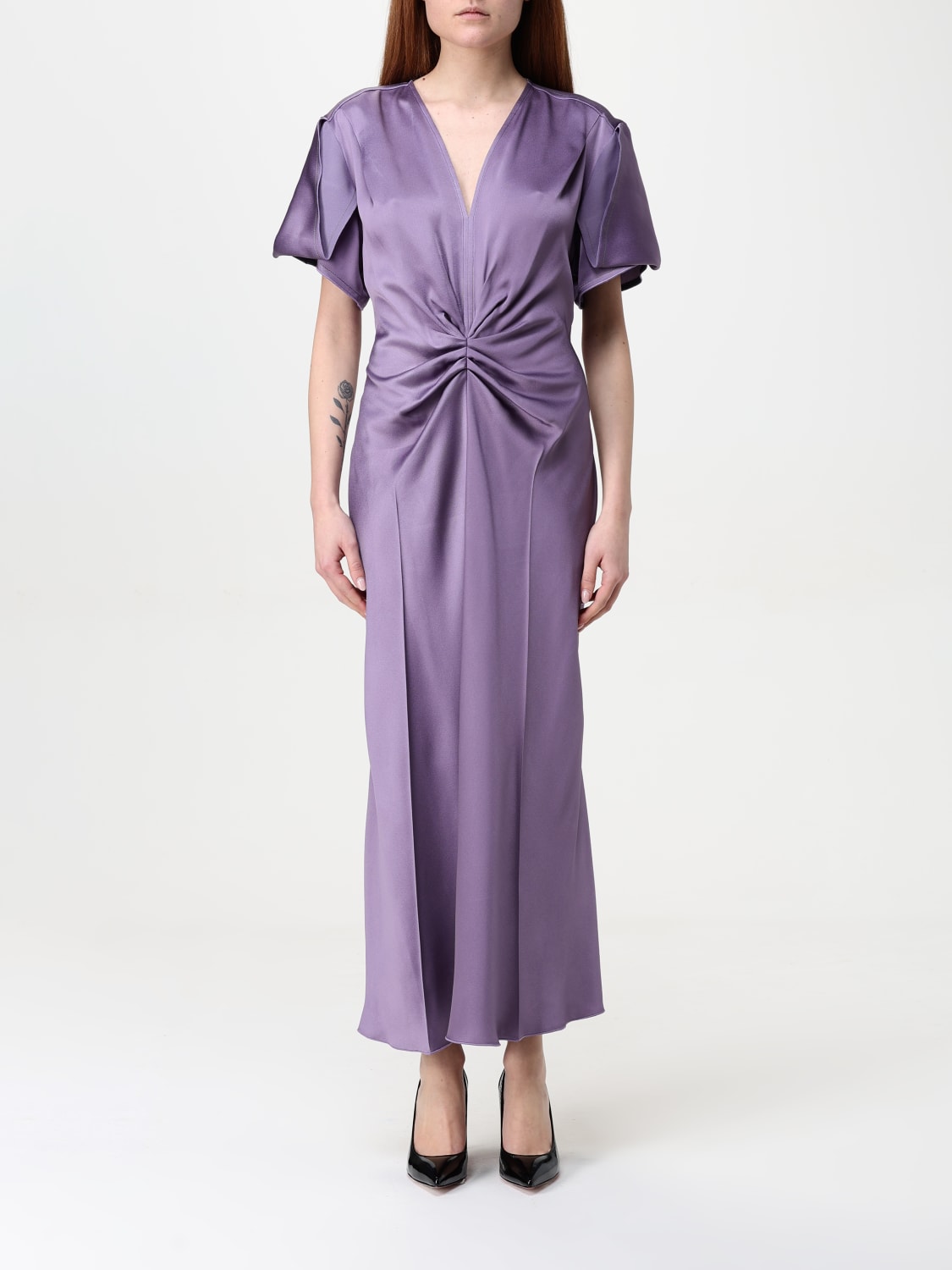VICTORIA VICTORIA BECKHAM ABITO: Abito Victoria Victoria Beckham in misto viscosa , Nero - Img 1