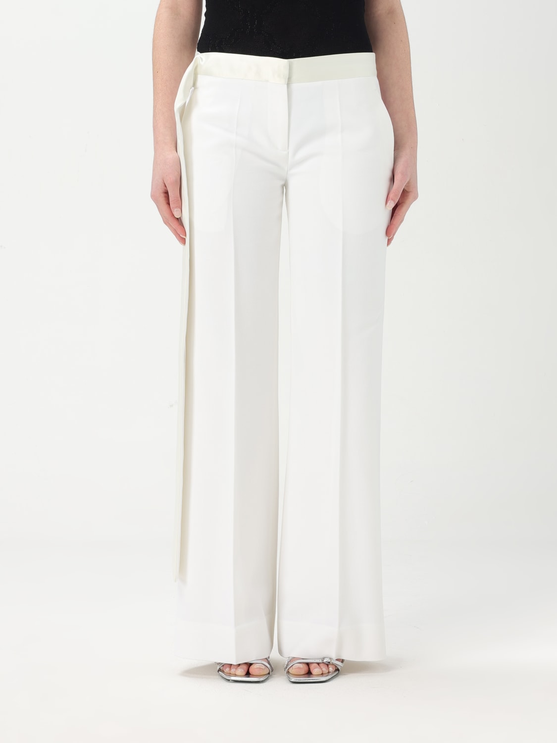 VICTORIA VICTORIA BECKHAM PANTALONE: Pantalone Victoria Victoria Beckham in misto lana , Bianco - Img 1