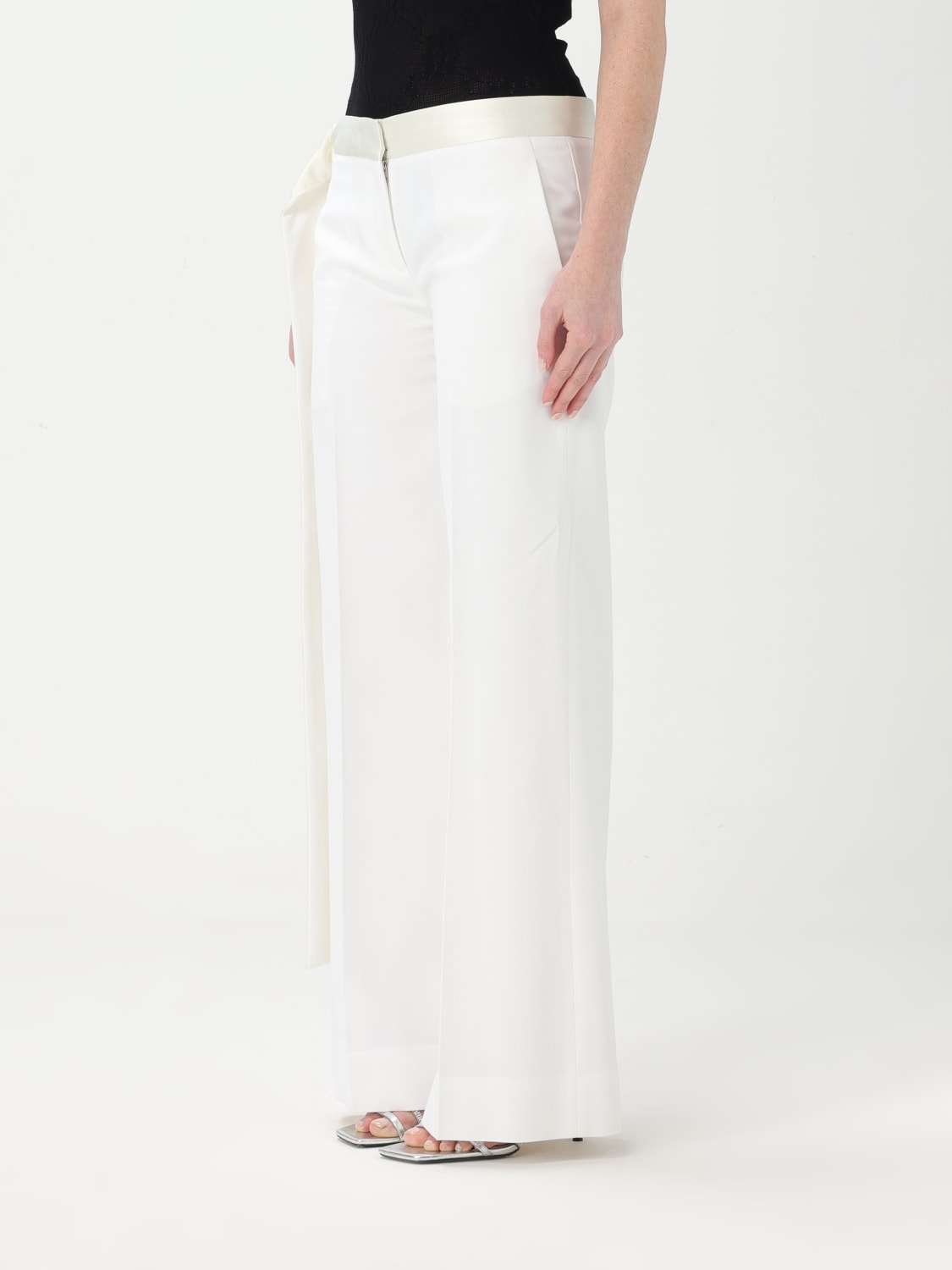 VICTORIA VICTORIA BECKHAM PANTALONE: Pantalone Victoria Victoria Beckham in misto lana , Bianco - Img 3