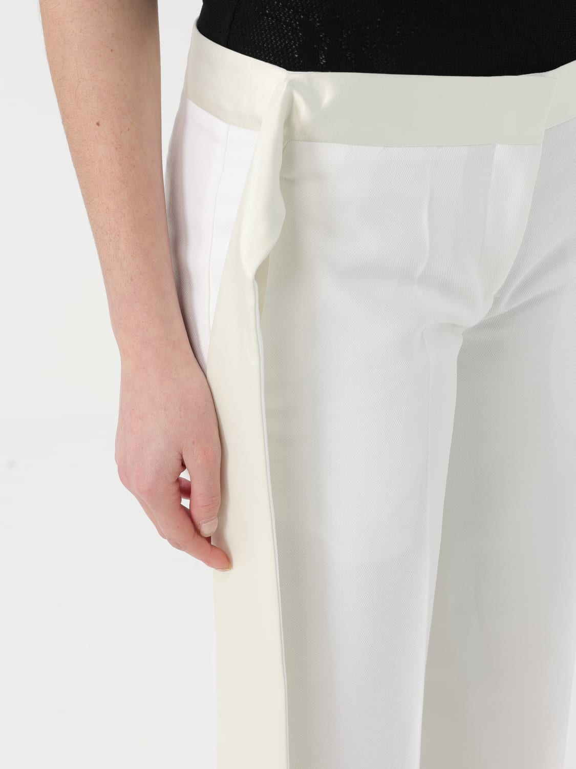 VICTORIA VICTORIA BECKHAM PANTALONE: Pantalone Victoria Victoria Beckham in misto lana , Bianco - Img 4