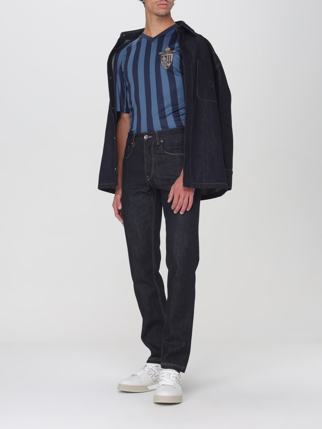 Tシャツ・カットソー FENDI Men T-shirt Blue 1 FAF747AU8T F13IZ T-Shirt Cotton Blue | Fendi