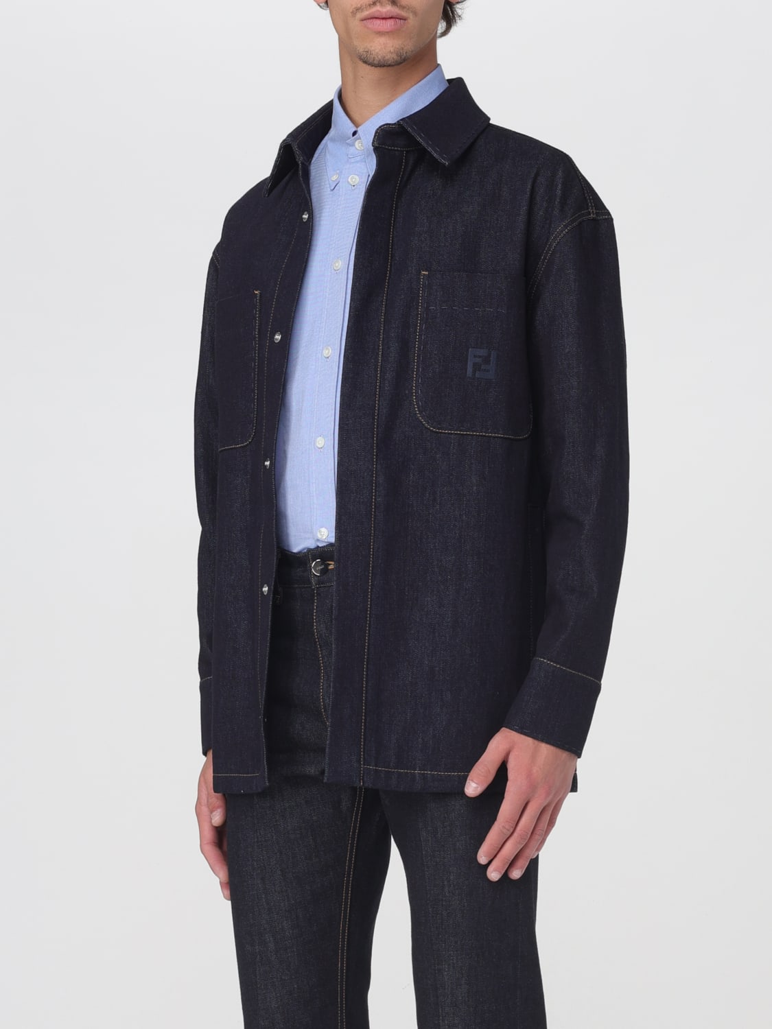 FENDI JACKET: Jacket men Fendi, Indigo - Img 4