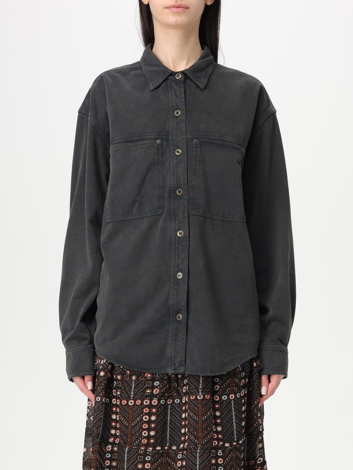 ISABEL MARANT ETOILE HEMDBLUSE: Hemdbluse damen Isabel Marant Etoile, Schwarz - Img 1