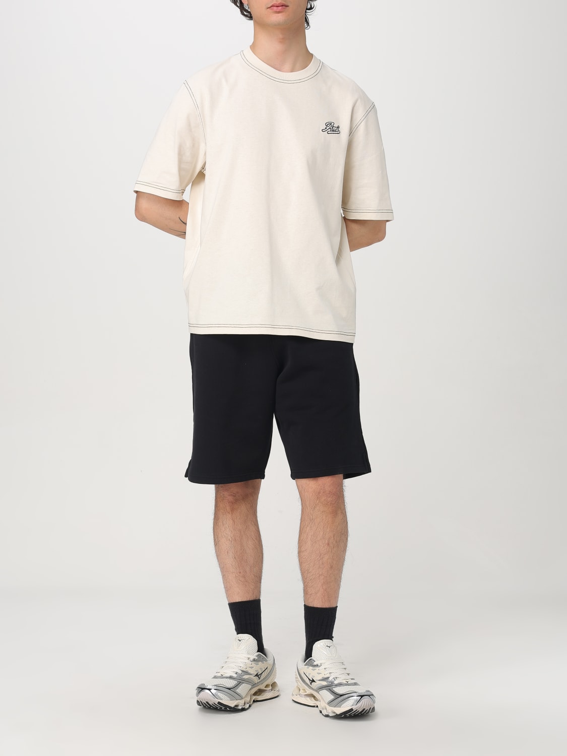 AMI PARIS PANTALONCINO: Pantaloncino Ami Paris in cotone stretch , Nero - Img 2