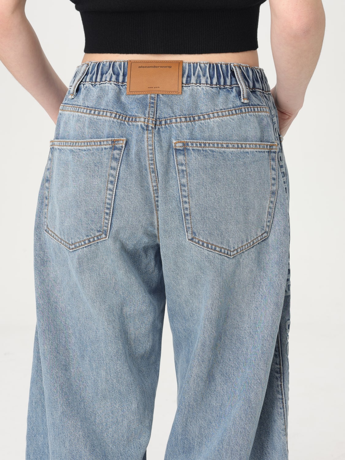 ALEXANDER WANG JEANS: Jeans wide leg Alexander Wang in denim , Denim - Img 5