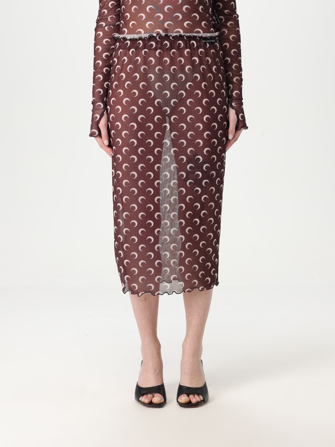 MARINE SERRE: Skirt woman - Brown | Marine Serre skirt