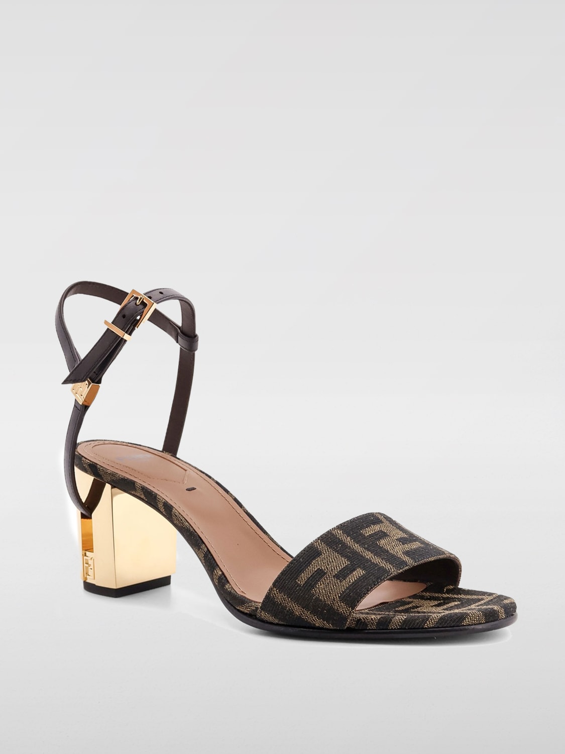 FENDI: Shoes woman - Brown | Fendi heeled sandal 8X8663AJZF