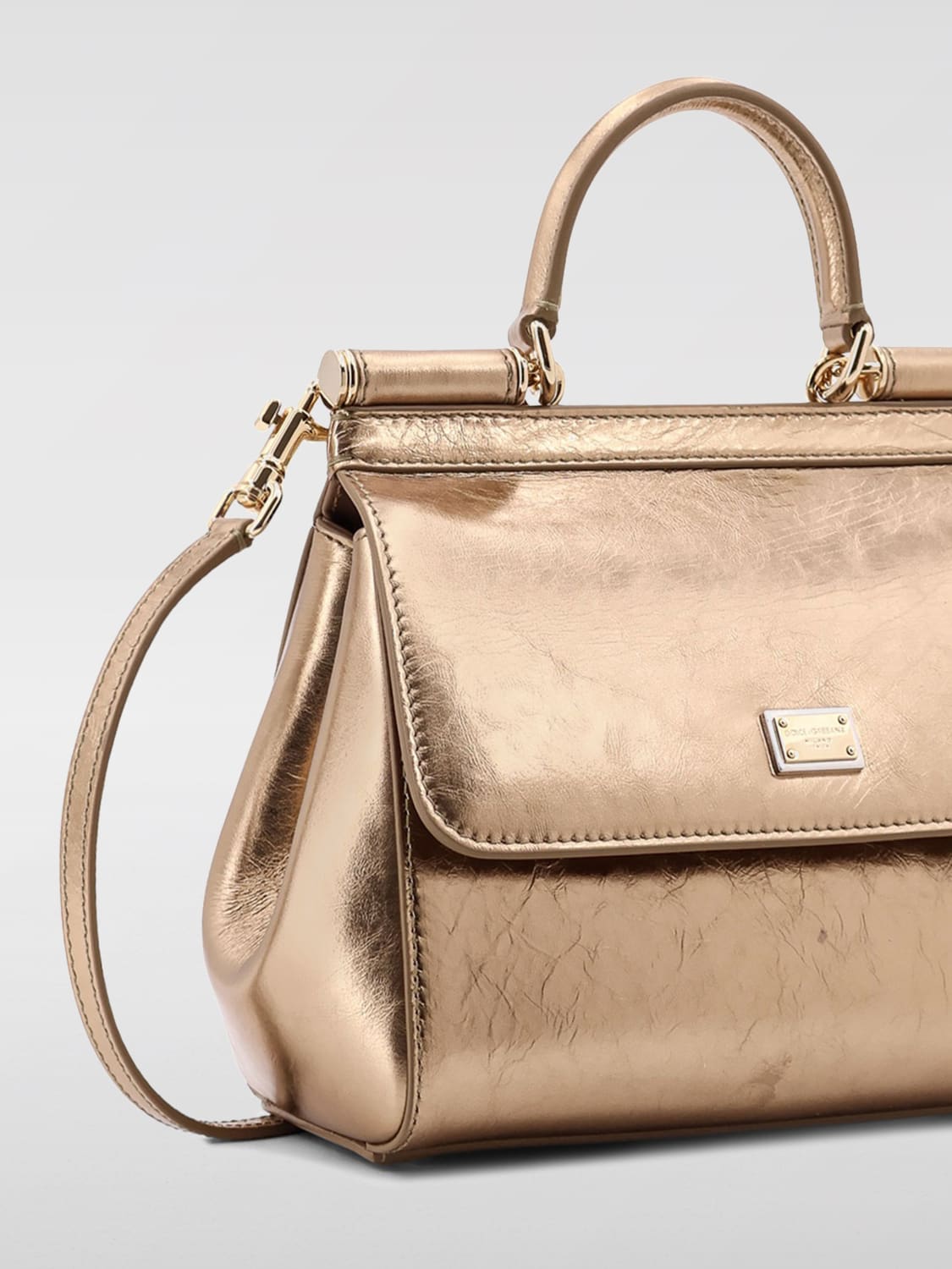 DOLCE & GABBANA: Crossbody bags woman - Gold | Dolce