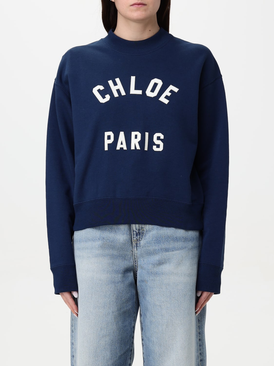 CHLOÉ SWEATSHIRT: Sweatshirt woman ChloÉ, Blue - Img 1