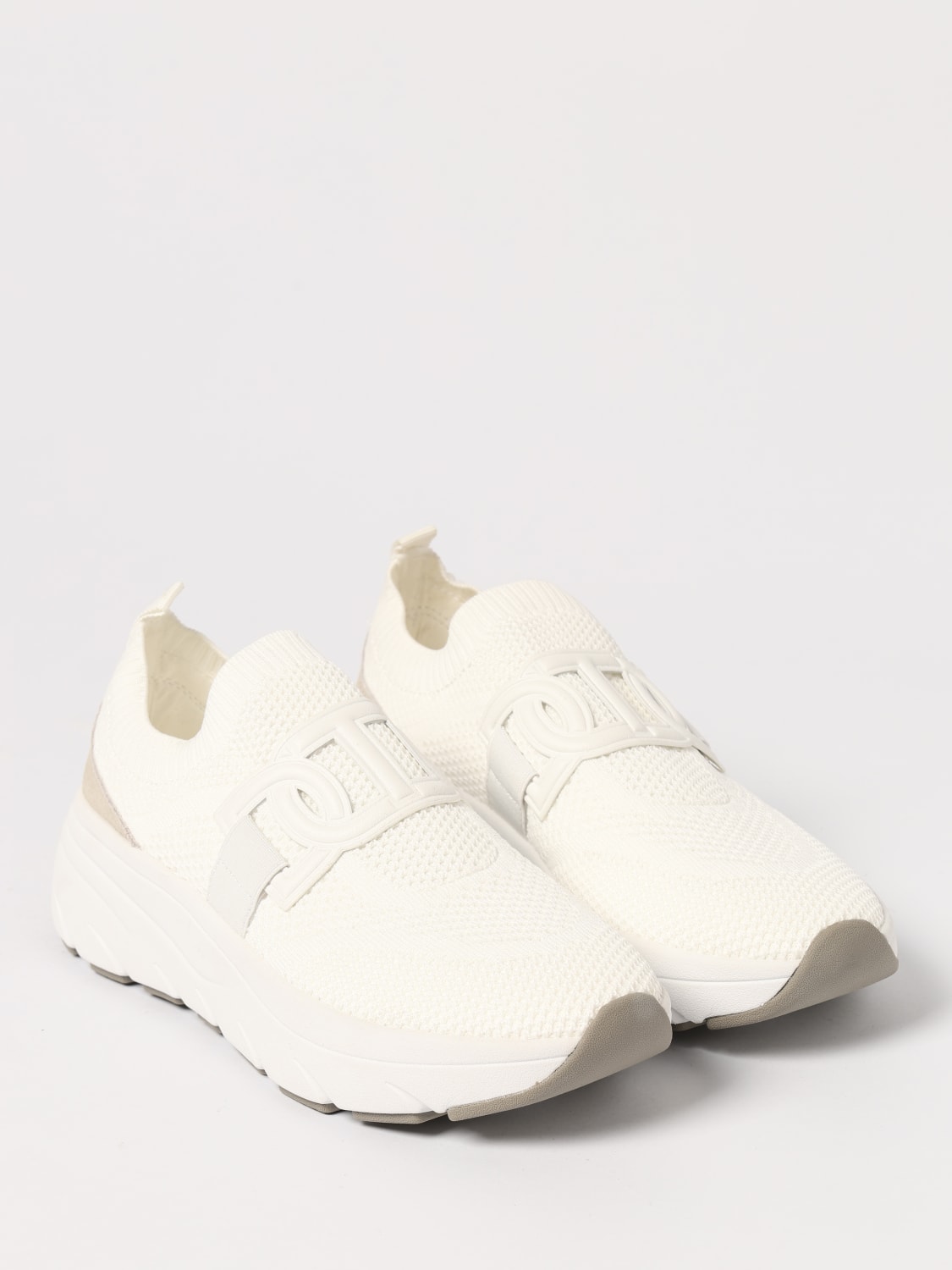 TWINSET SNEAKERS: Sneakers Running Twinset in maglia stretch , Bianco - Img 2