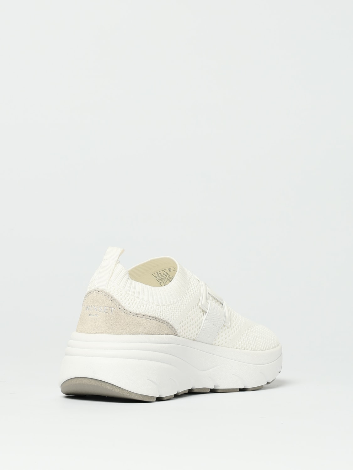 TWINSET SNEAKERS: Sneakers Running Twinset in maglia stretch , Bianco - Img 3