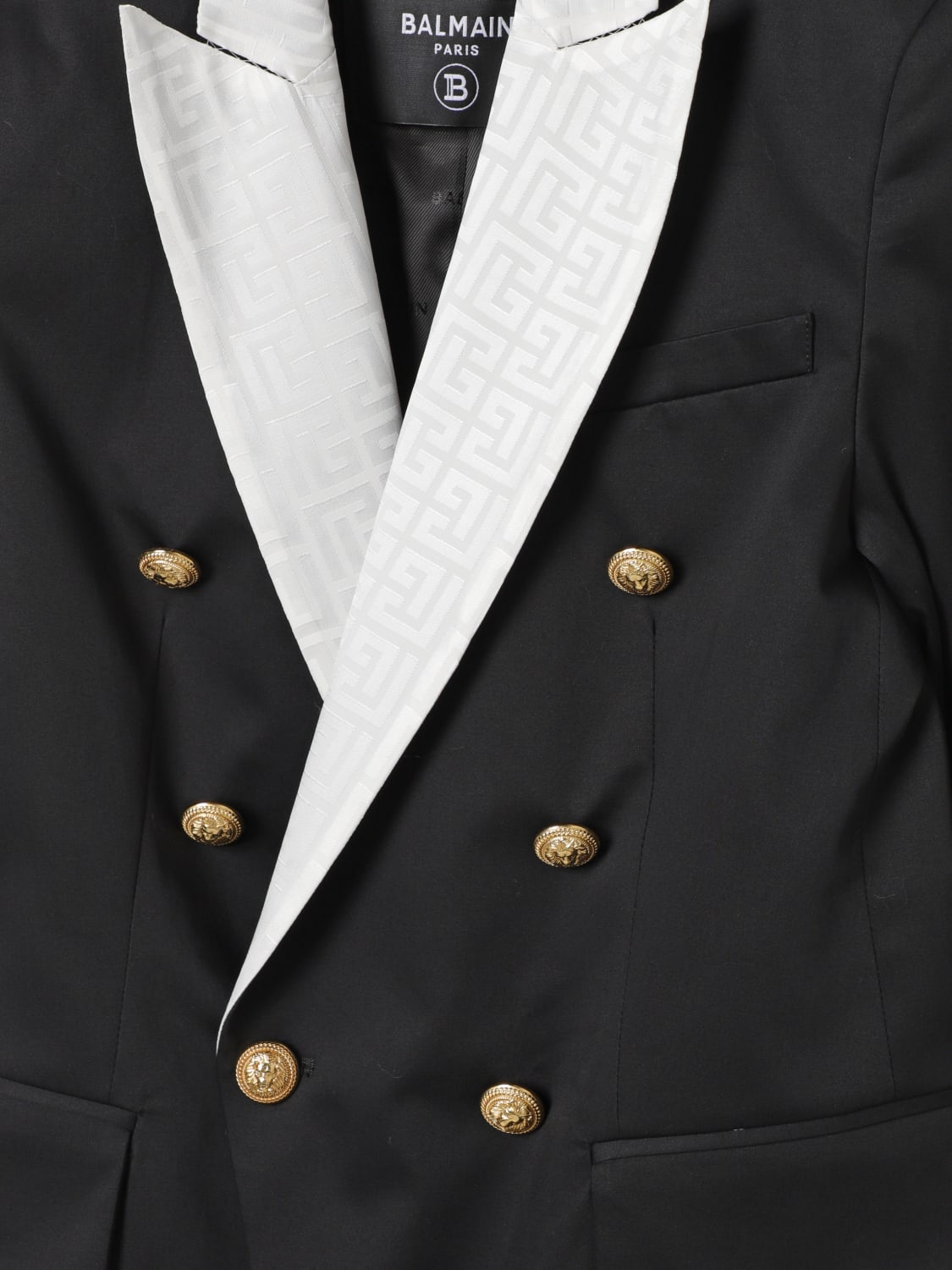 BALMAIN GIACCA: Blazer a doppiopetto Balmain, Nero - Img 3