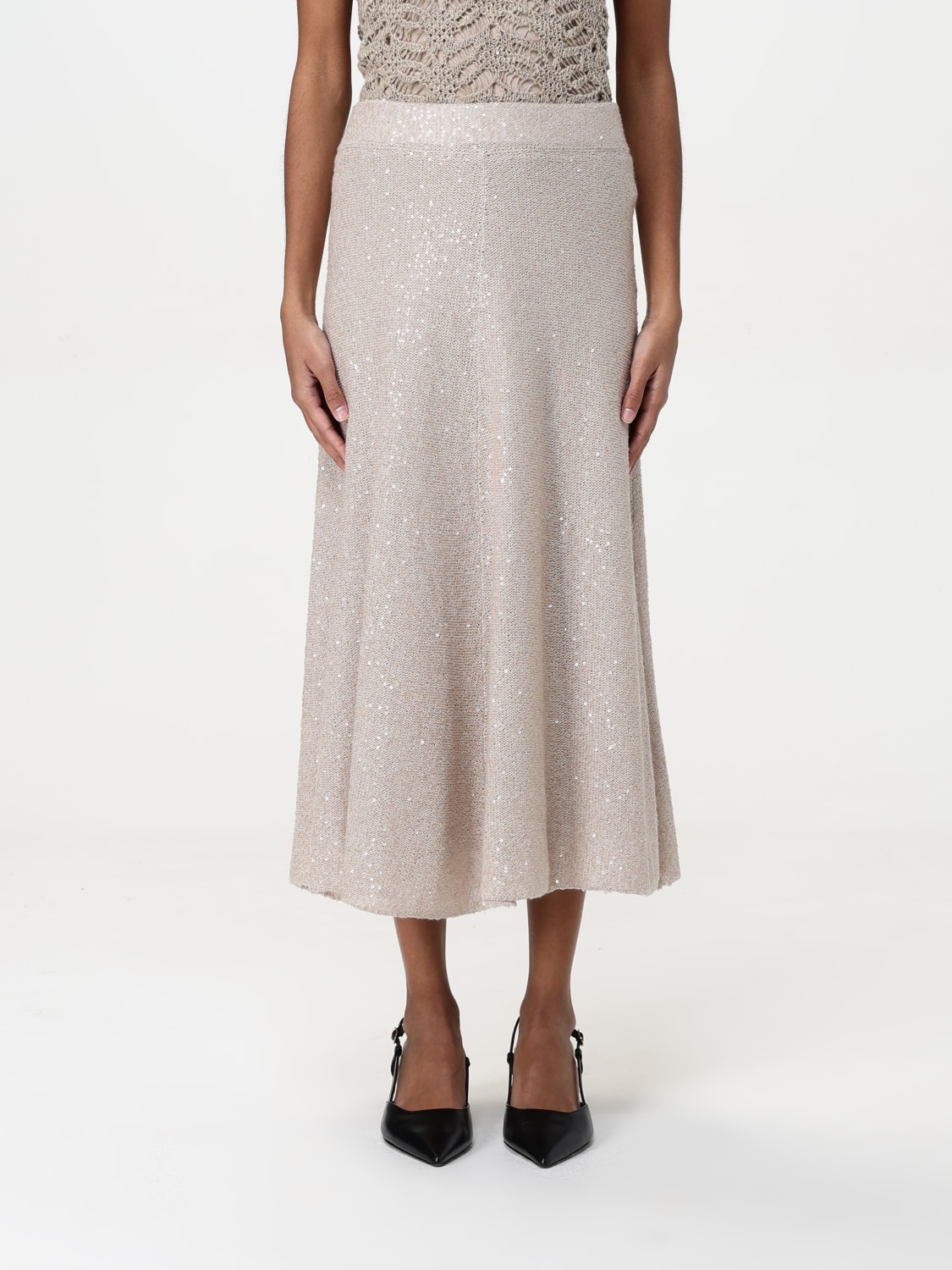 BRUNELLO CUCINELLI SKIRT: Skirt woman Brunello Cucinelli, Beige - Img 1