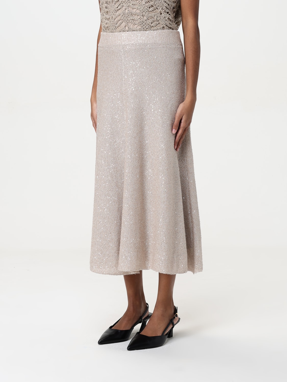 BRUNELLO CUCINELLI SKIRT: Skirt woman Brunello Cucinelli, Beige - Img 4