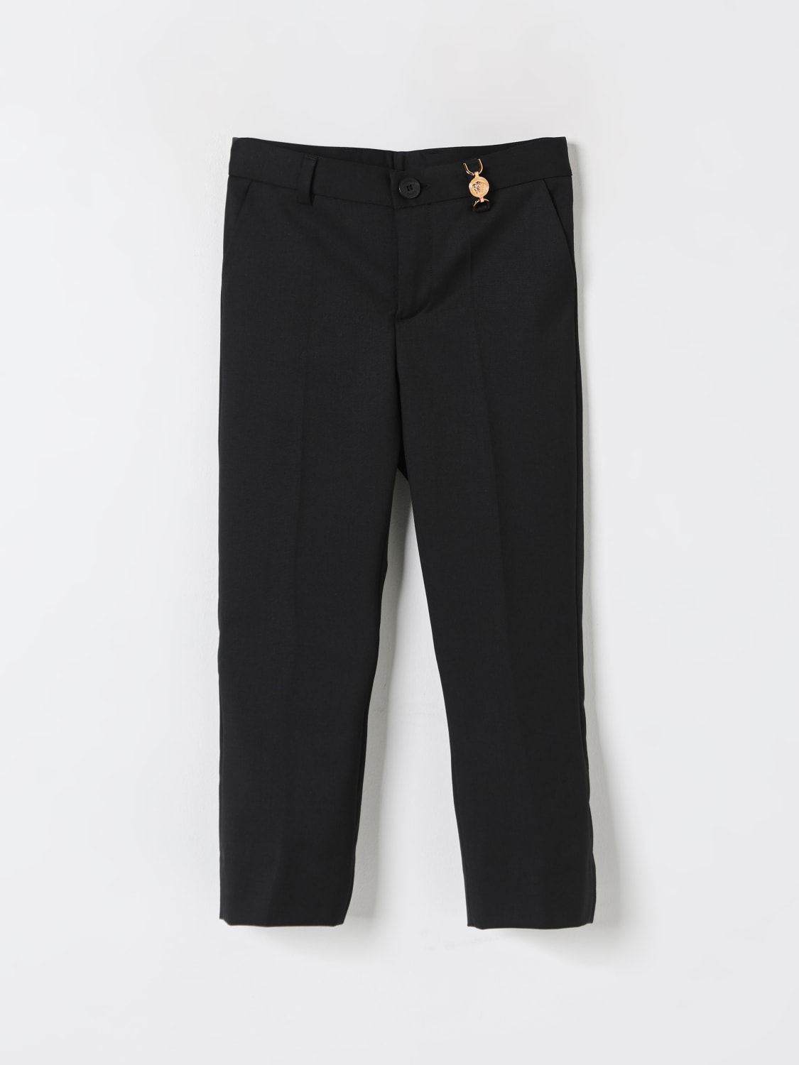 VERSACE PANTALONE: Pantalone chino Versace in viscosa, Nero - Img 1