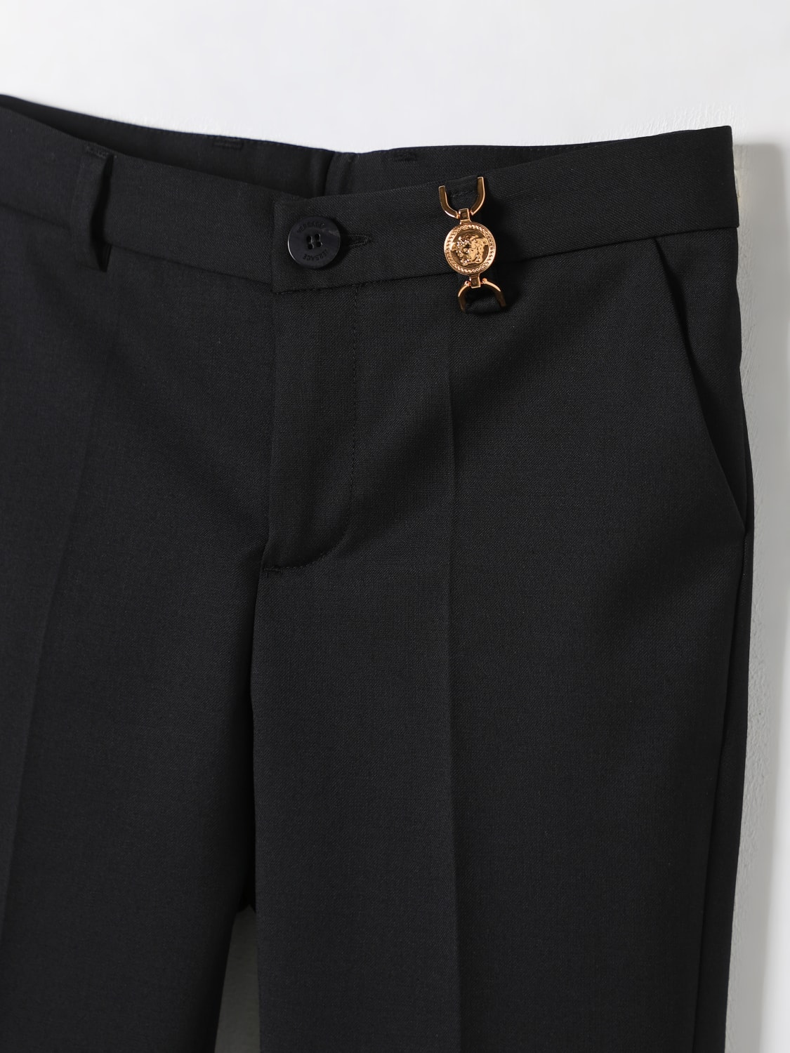 VERSACE PANTALONE: Pantalone chino Versace in viscosa, Nero - Img 3