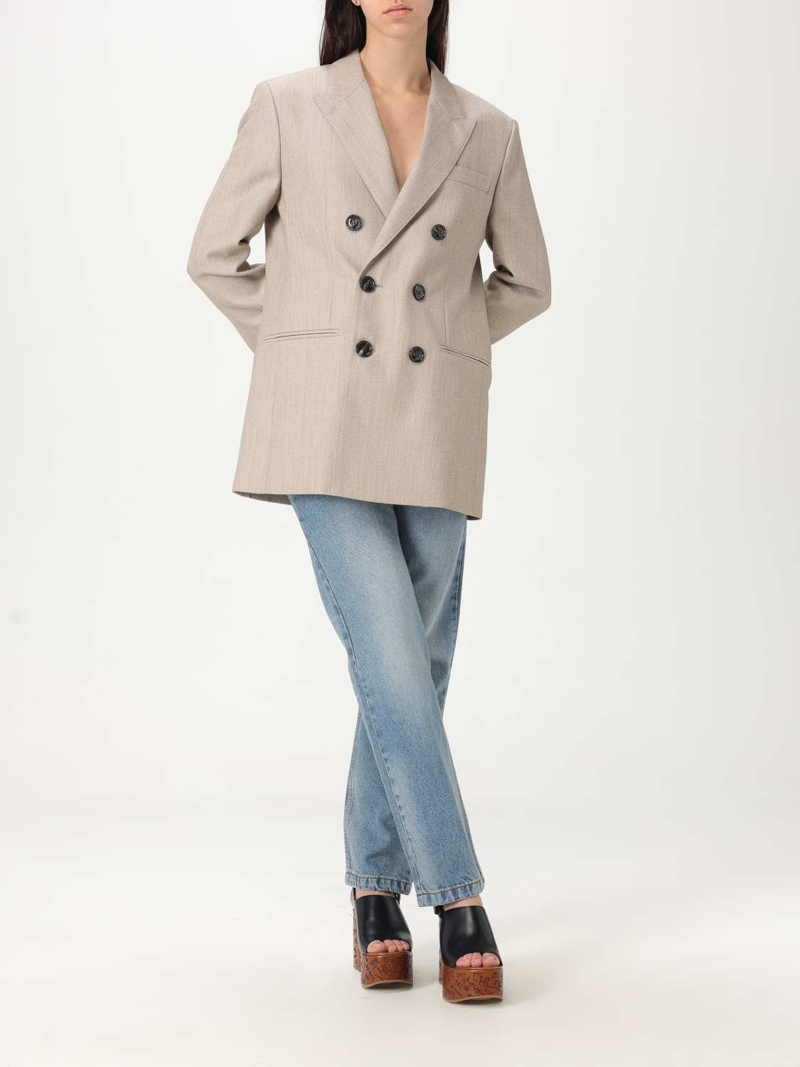 アウターその他 AMI PARIS Woman Blazer Beige FBV211WV0065 725 AMI PARIS: women's blazer - Beige | Ami Paris blazer