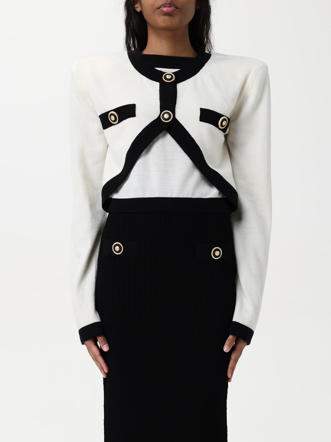 BALMAIN SWEATER: Cardigan woman Balmain, White - Img 1