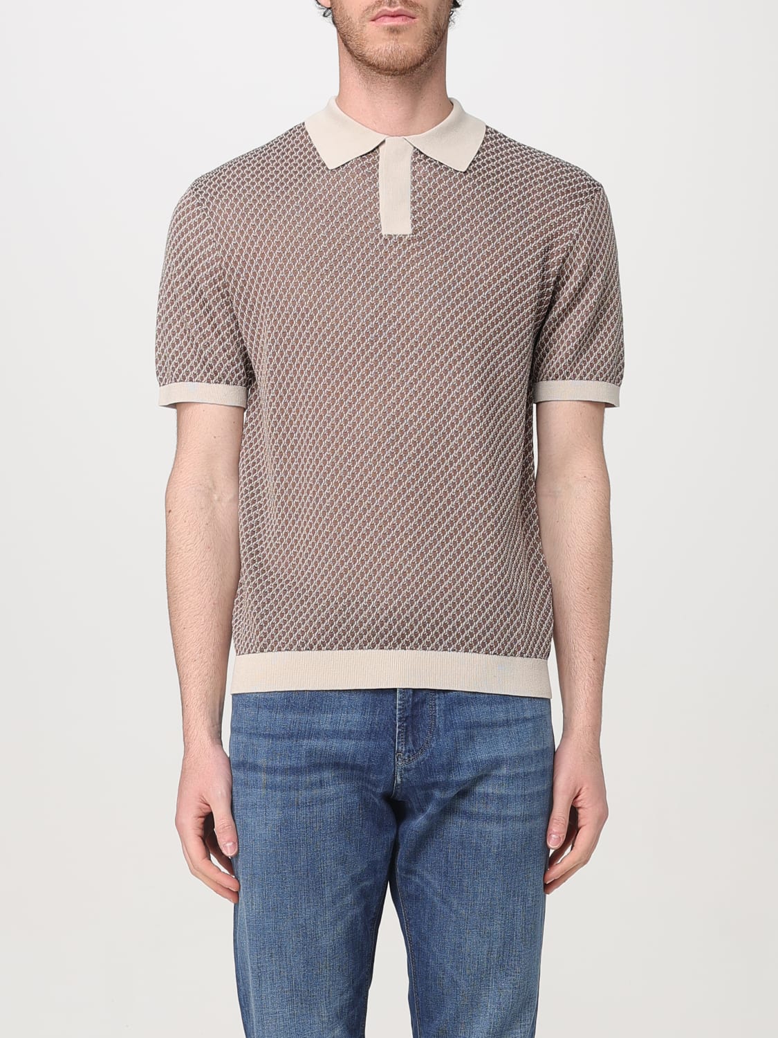 ポロシャツ EMPORIO ARMANI Men Polo Shirts EM001139 AF14851F6024 Brown Emporio Armani EM001139 Man Brown T-shirts and Polos - Zuklat