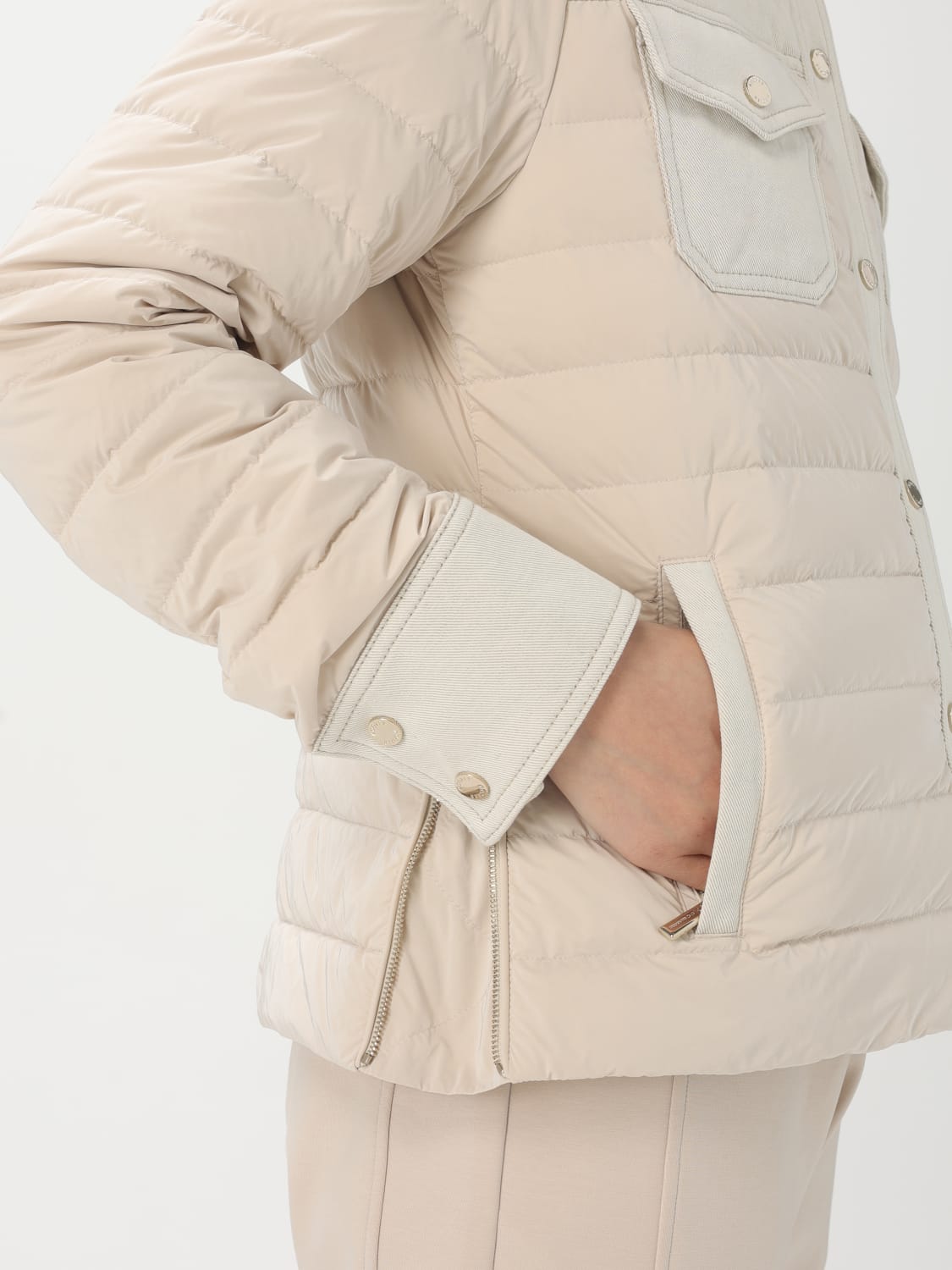 ジャケット MOORER Woman Jacket Ecru MODGI100907 V1960 MOORER: Jacket woman - Ecru | Moorer jacket MODGI100907