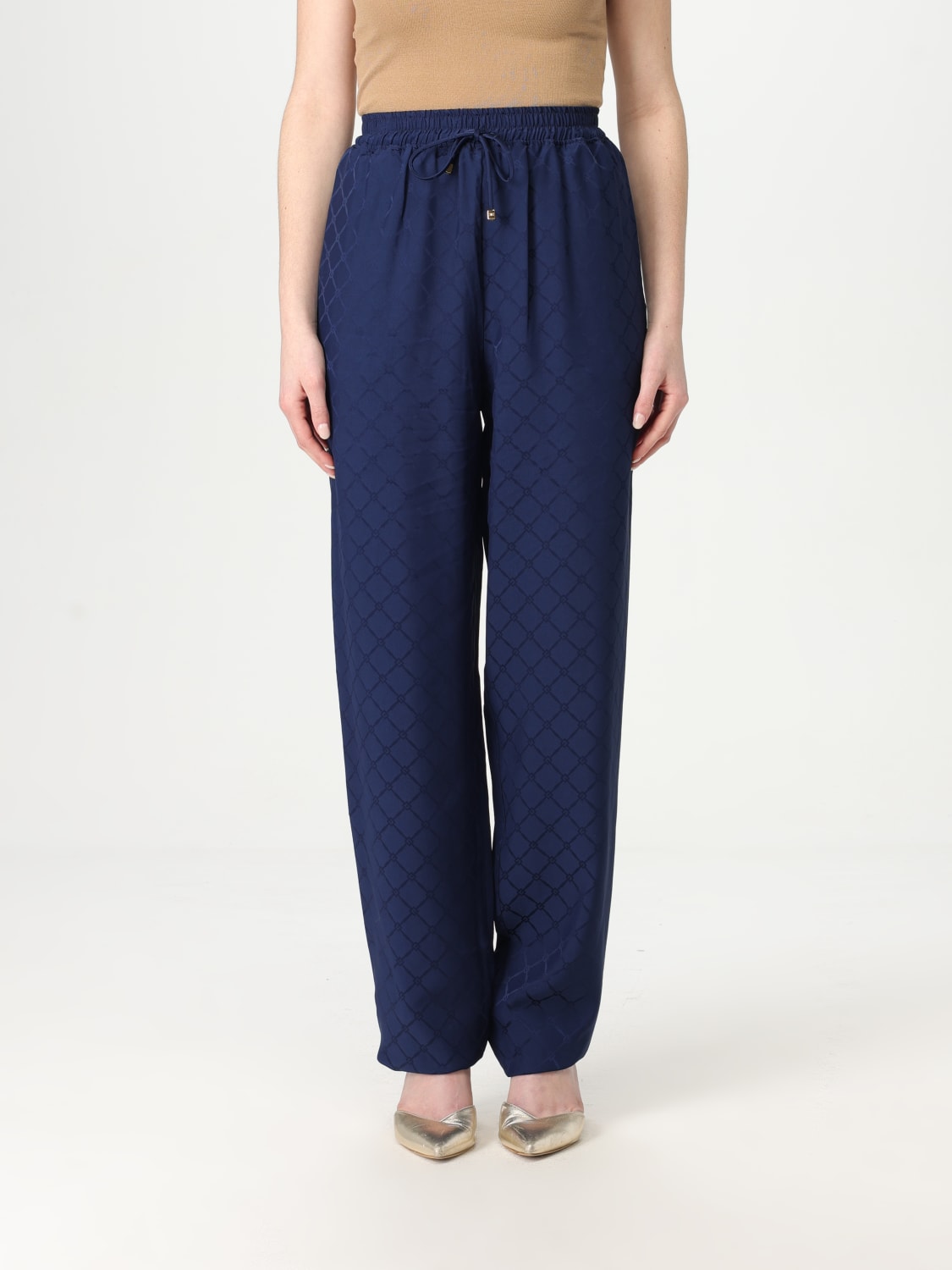 ELISABETTA FRANCHI PANTALONES: Pantalón mujer Elisabetta Franchi, Azul Oscuro - Img 1
