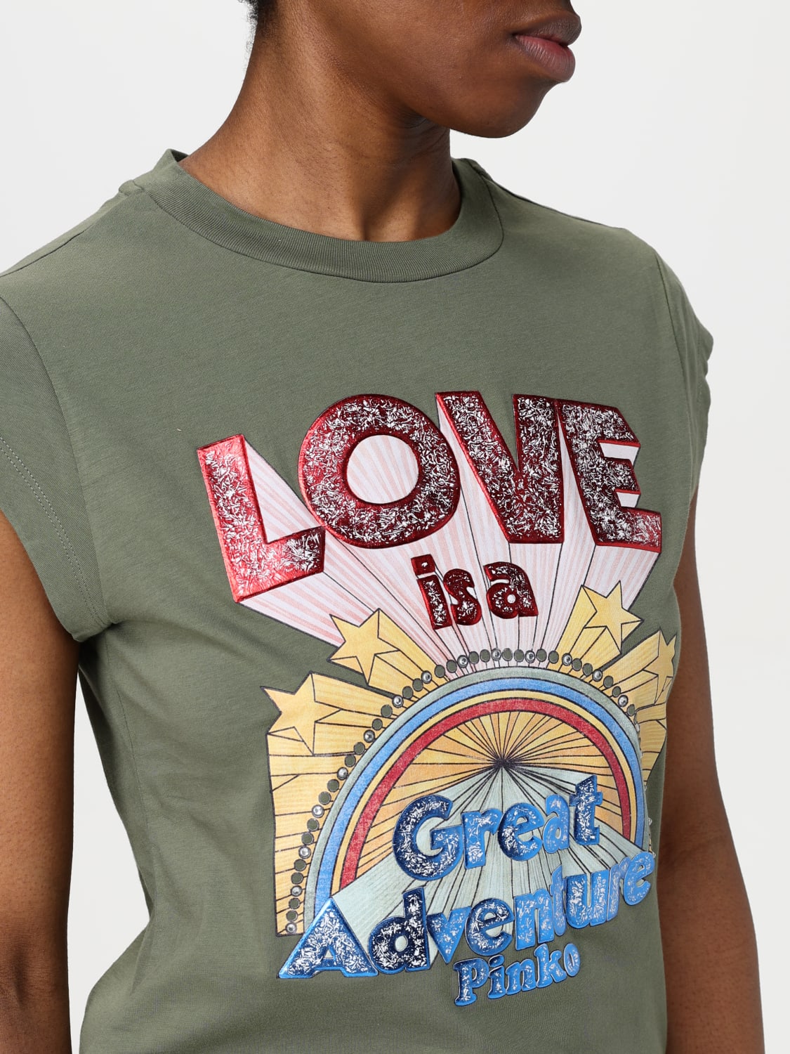 Tシャツ・カットソー PINKO Woman T-Shirt White 104603A2D7 Z05 T-shirt Bianco Pinko - Le Follie Shop