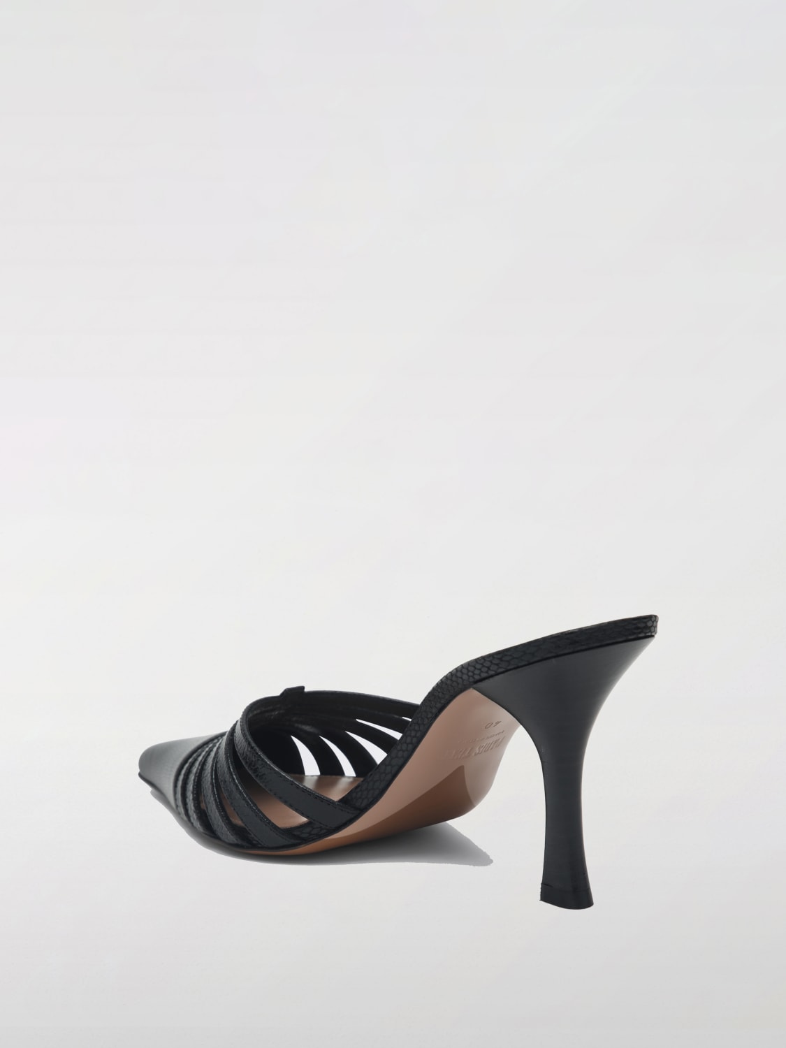 PARIS TEXAS：フラットサンダル レディース - ブラック | GIGLIO