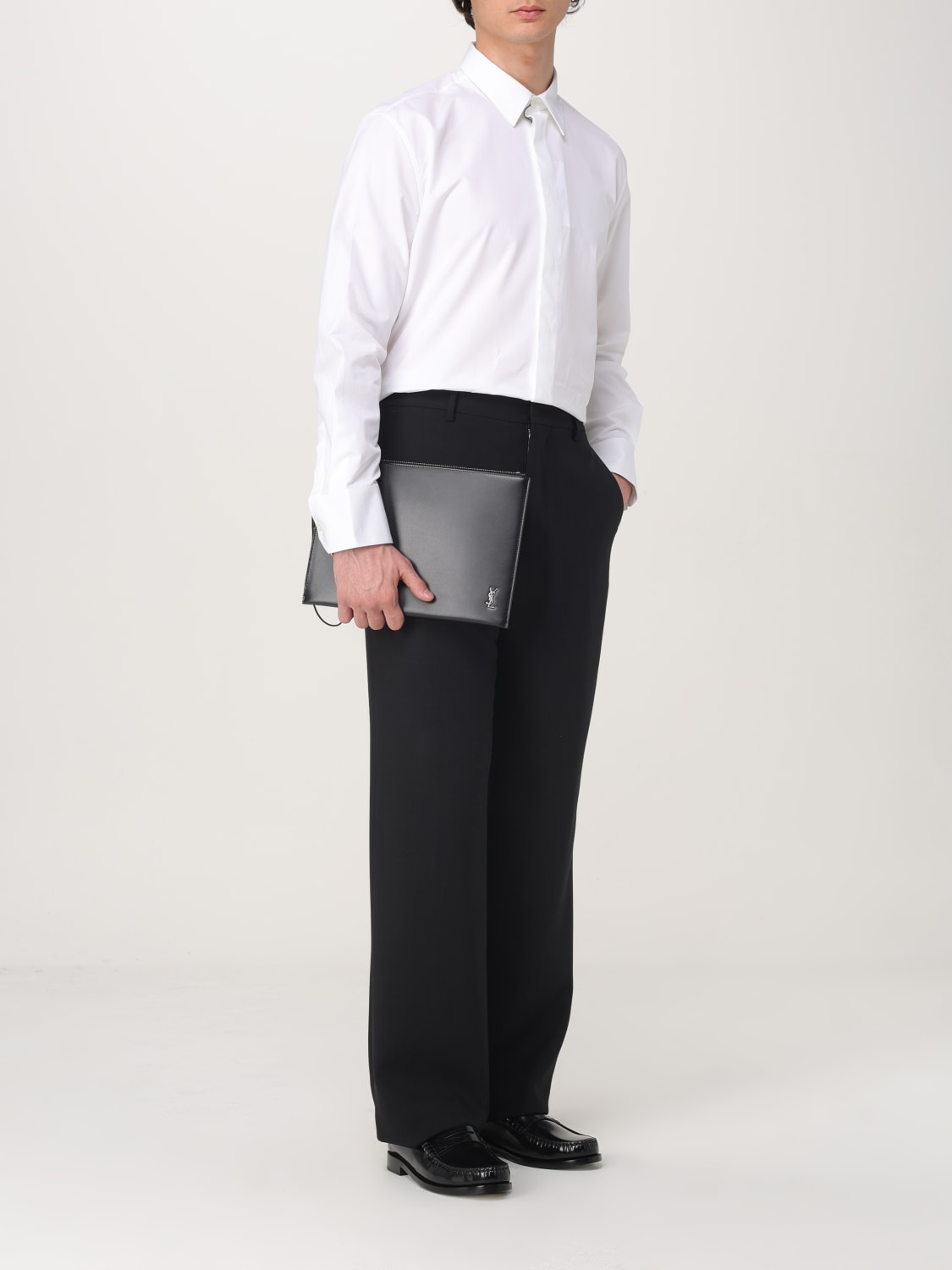 SAINT LAURENT CAMICIA: Camicia classica Saint Laurent in cotone , Bianco - Img 2