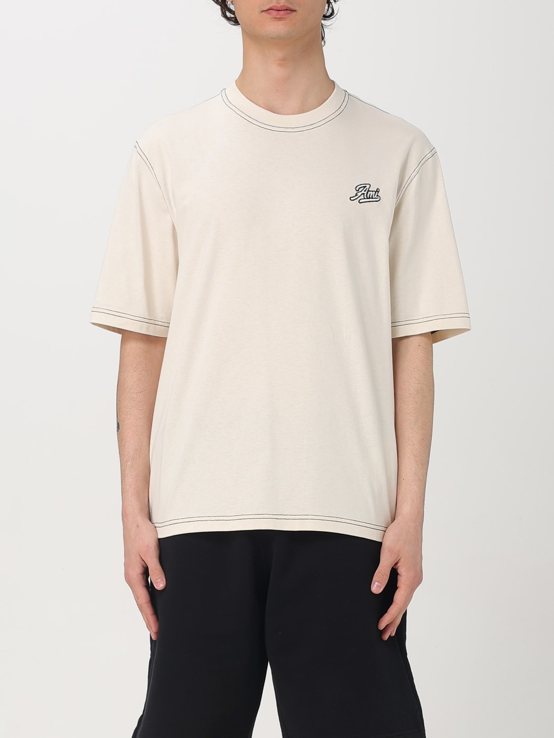 Tシャツ・カットソー AMI PARIS Men T-shirt White HTS029JE0118 136 AMI PARIS: T-shirt men - White | Ami Paris t-shirt