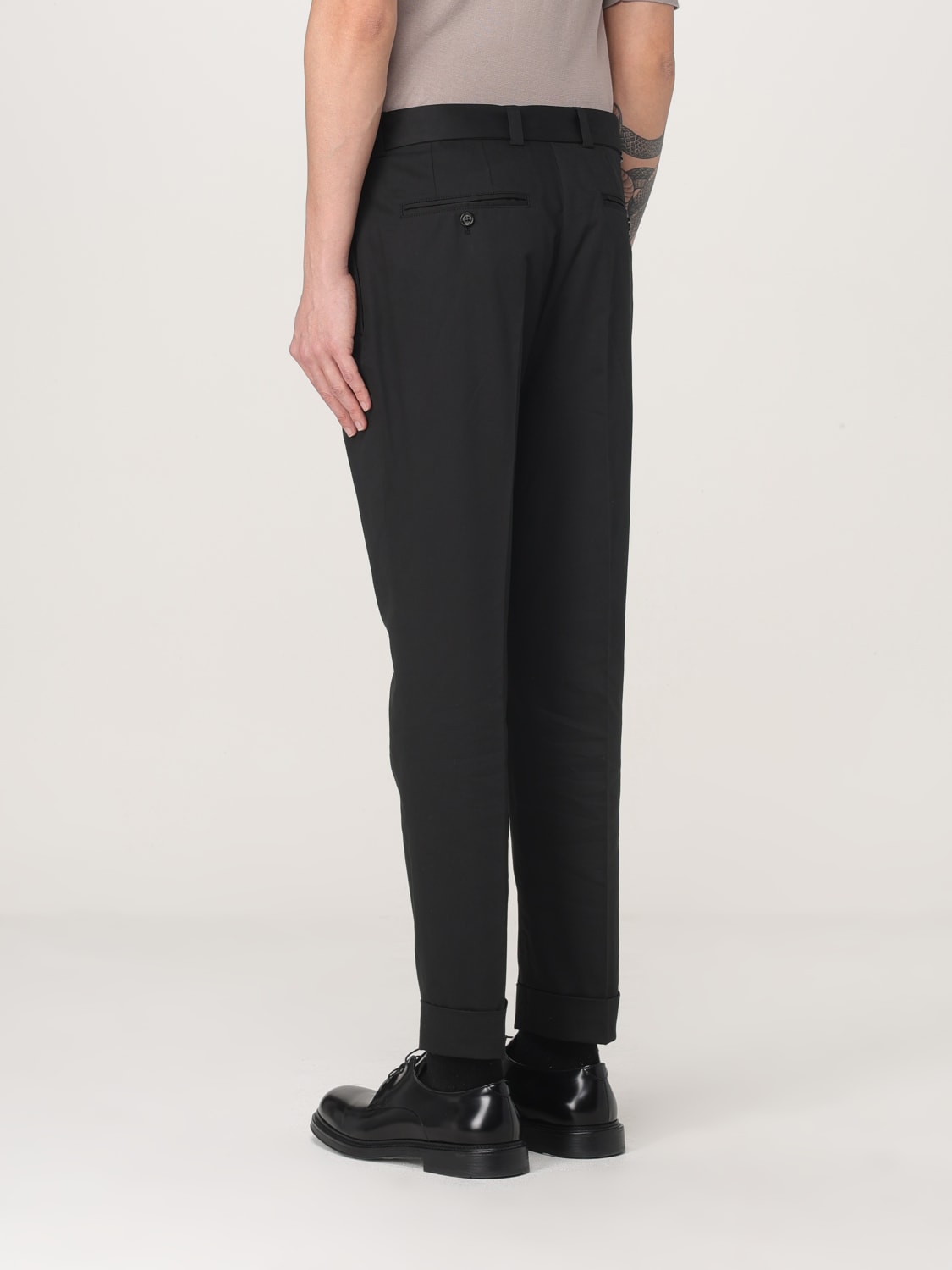 PAOLO PECORA PANTALONE: Pantalone chino Paolo Pecora in misto lana , Nero - Img 2